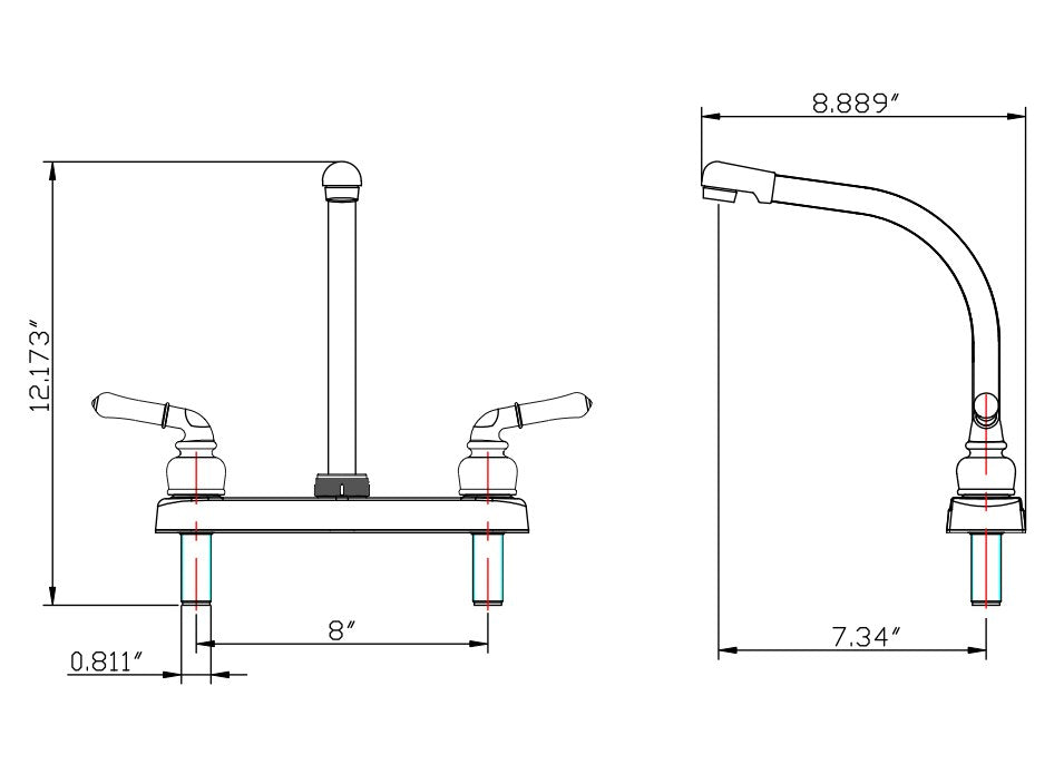 Dura Faucet DF-PK210C Classical Hi-Rise RV Kitchen Faucet - image 6