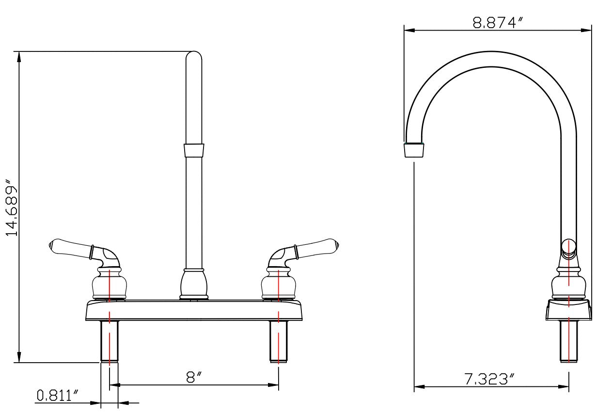 Dura Faucet DF-PK330HC J-Spout RV Kitchen Faucet - image 7