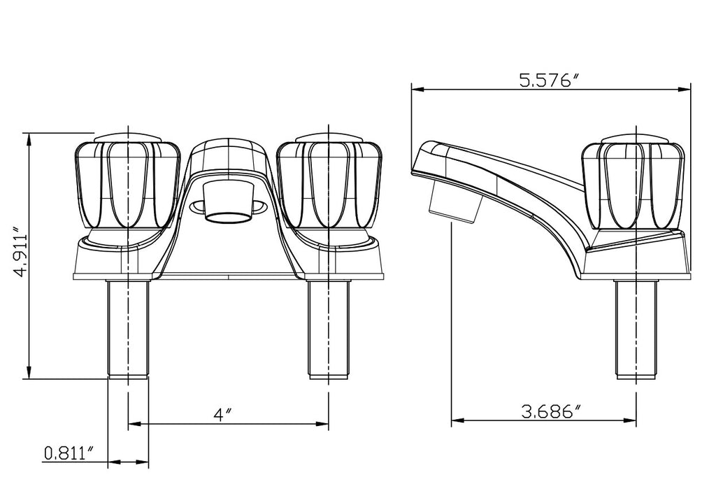 Dura Faucet DF-PL700A-CP RV Lavatory Faucet - Clear Knobs - image 7