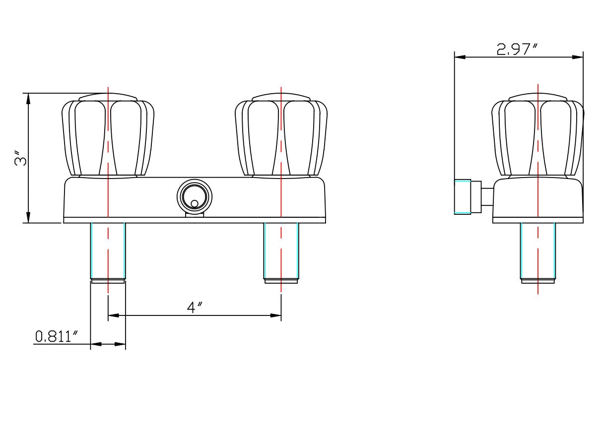 Dura Faucet DF-SA100A-CP RV Shower Faucet - Clear Knobs - image 3