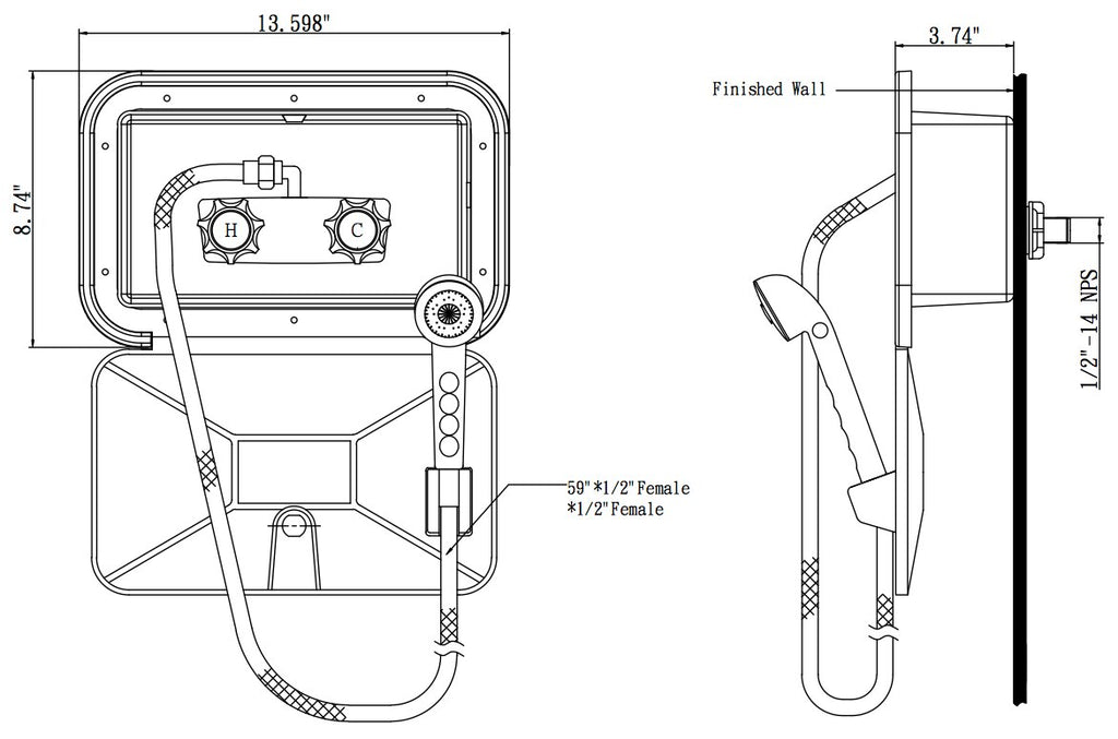 Dura Faucet DF-SA170 RV Exterior Shower Box Kit - image 4
