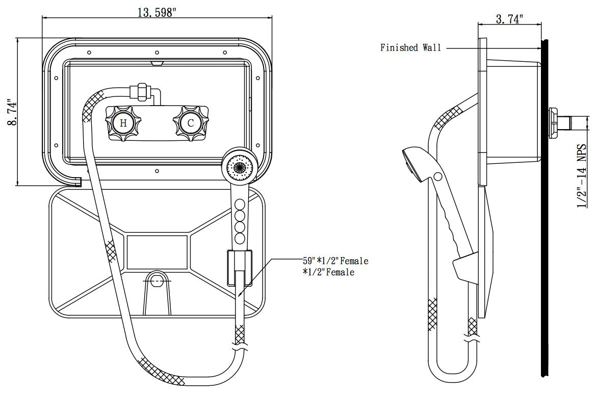 Dura Faucet DF-SA170 RV Exterior Shower Box Kit - image 4