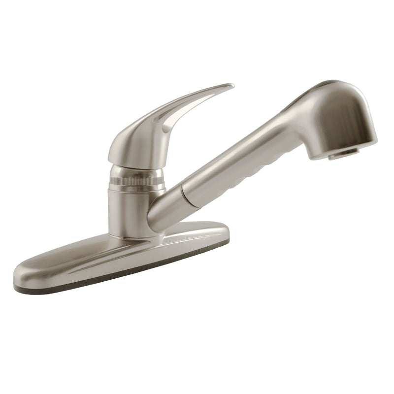 Dura Faucet DF-PK100 Non-Metallic Pull-Out RV Kitchen Faucet - Brushed Satin Nickel