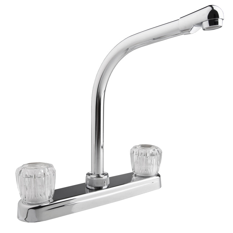 Dura Faucet DF-PK210A-CP Hi-Rise RV Kitchen Faucet - Clear Knobs - image 1
