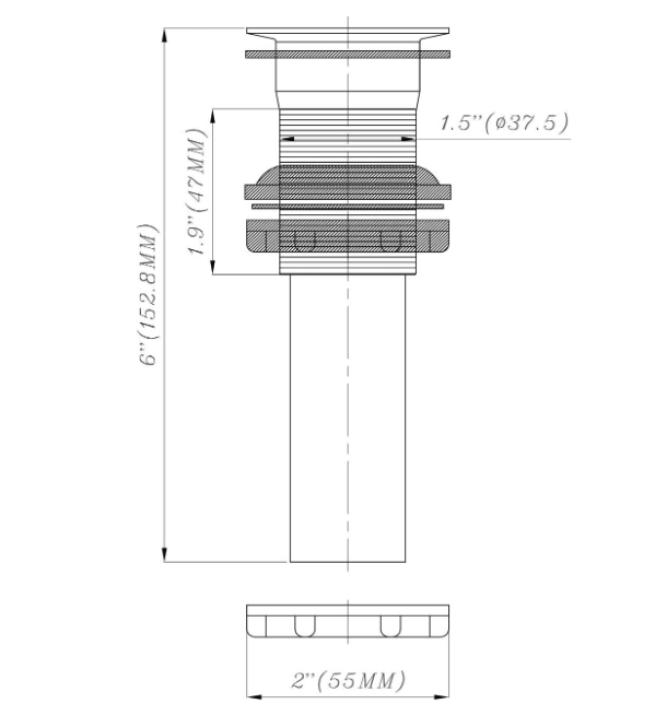 Dura Faucet DF-PU202 Universal RV Bathroom Sink Pop-Up with No Overflow - image 5