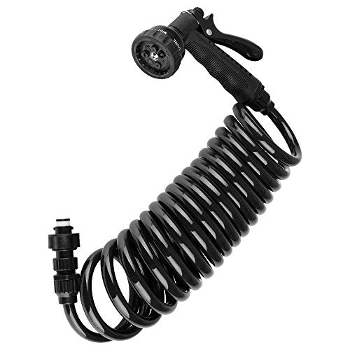 Dura Faucet DF-SA187-BK RV Exterior Quick Connect Sprayer & Hose Kit - Black 15-Foot Coiled Hose - Authentic Dura Faucet Replacement Hose for Exterior Sprayer Kits - image 1